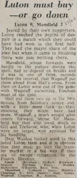 Match Report: Luton Town FC vs Mansfield Town (1st Feb 1964)