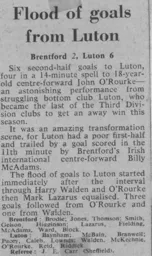 Match Report: Brentford vs Luton Town FC (8th Feb 1964)
