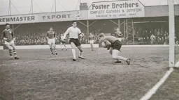 Gordon Riddick hopes for a slip by Shrews goalkeeper Alan Boswell
