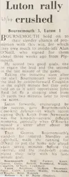 Match Report: Bournemouth vs Luton Town FC (22nd Feb 1964)