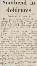 Match Report: Southend United vs Luton Town FC (7th Mar 1964)
