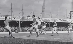 Harry Walden powers in a header