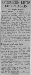 Match Report: Bristol Rovers vs Luton Town FC (13th Apr 1964)