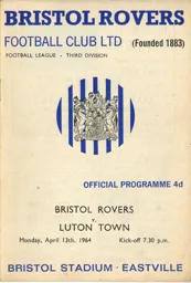 Programme: Bristol Rovers vs Luton Town FC (13th Apr 1964)