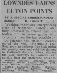 Match Report: Oldham Athletic vs Luton Town FC (22nd Apr 1964)