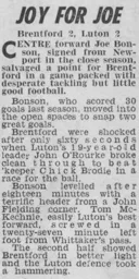 Match Report: Brentford vs Luton Town FC (22nd Aug 1964)