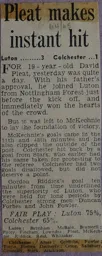Match Report: Luton Town FC vs Colchester United (26th Aug 1964)