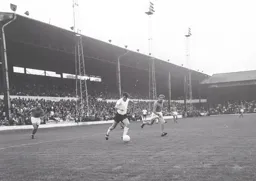 Teenager David Pleat on his debut for the Town looks to send the ball across the penalty area