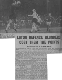 Match Report: Bournemouth vs Luton Town FC (19th Sep 1964)