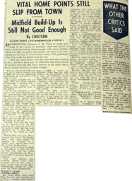 Match Report: Luton Town FC vs Peterborough United (26th Sep 1964)
