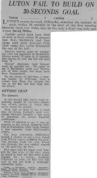Match Report: Luton Town FC vs Carlisle United (1st Oct 1964)