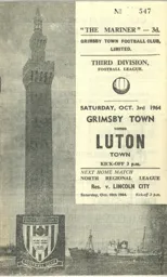 Programme: Grimsby Town vs Luton Town FC (3rd Oct 1964)