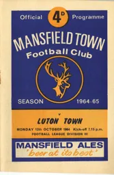 Programme: Mansfield Town vs Luton Town FC (12th Oct 1964)