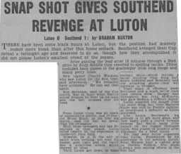 Match Report: Luton Town FC vs Southend United (28th Nov 1964)