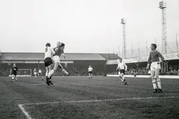 Billy Harber heads the ball into the back of Terry Bradbury
