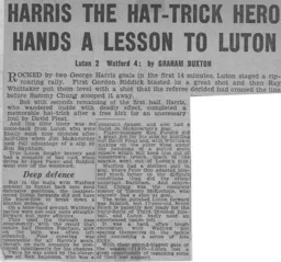 Match Report: Luton Town FC vs Watford (26th Dec 1964)