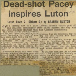 Match Report: Luton Town FC vs Oldham Athletic (2nd Jan 1965)