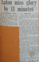 Match Report: Luton Town FC vs Sunderland (9th Jan 1965)