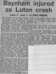 Match Report: Exeter City vs Luton Town FC (16th Jan 1965)