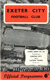 Programme: Exeter City vs Luton Town FC (16th Jan 1965)