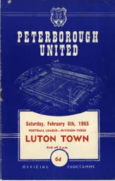 Programme: Peterborough United vs Luton Town FC (6th Feb 1965)