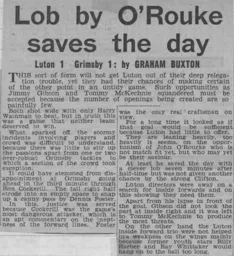 Match Report: Luton Town FC vs Grimsby Town (13th Feb 1965)