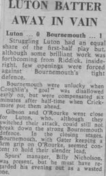 Match Report: Luton Town FC vs Bournemouth (17th Feb 1965)