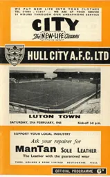 Programme: Hull City vs Luton Town FC (27th Feb 1965)