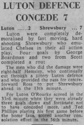 Match Report: Luton Town FC vs Shrewsbury Town (10th Mar 1965)