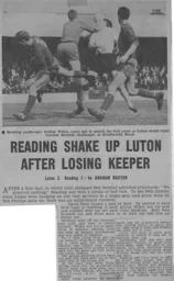 Match Report: Luton Town FC vs Reading (3rd Apr 1965)