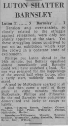 Match Report: Luton Town FC vs Barnsley (7th Apr 1965)