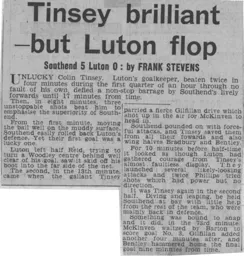Match Report: Southend United vs Luton Town FC (10th Apr 1965)