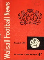 Programme: Walsall vs Luton Town FC (19th Apr 1965)