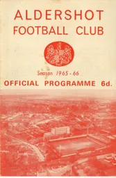 Programme: Aldershot vs Luton Town FC (28th Aug 1965)