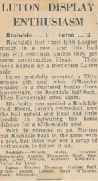 Match Report: Rochdale vs Luton Town FC (24th Sep 1965)