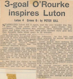 Match Report: Luton Town FC vs Crewe Alexandra (23rd Oct 1965)