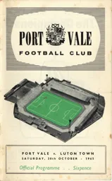 Programme: Port Vale vs Luton Town FC (30th Oct 1965)