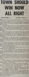 Match Report: Romford vs Luton Town FC (13th Nov 1965)