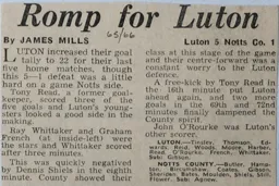 Match Report: Luton Town FC vs Notts County (20th Nov 1965)