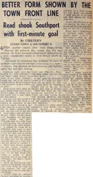 Match Report: Luton Town FC vs Southport (28th Dec 1966)