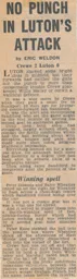 Match Report: Crewe Alexandra vs Luton Town FC (15th Jan 1966)