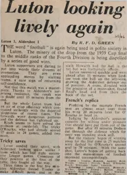 Match Report: Luton Town FC vs Aldershot (5th Feb 1966)