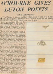 Match Report: Luton Town FC vs Hartlepools United (12th Feb 1966)