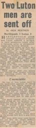 Match Report: Hartlepools United vs Luton Town FC (5th Mar 1966)