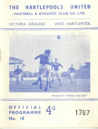 Programme: Hartlepools United vs Luton Town FC (5th Mar 1966)