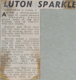 Match Report: Chesterfield vs Luton Town FC (12th Mar 1966)