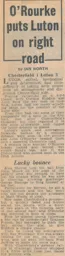 Match Report: Chesterfield vs Luton Town FC (12th Mar 1966)