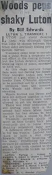 Match Report: Luton Town FC vs Tranmere Rovers (26th Mar 1966)