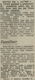 Match Report: Notts County vs Luton Town FC (16th Apr 1966)