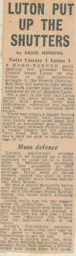 Match Report: Notts County vs Luton Town FC (16th Apr 1966)